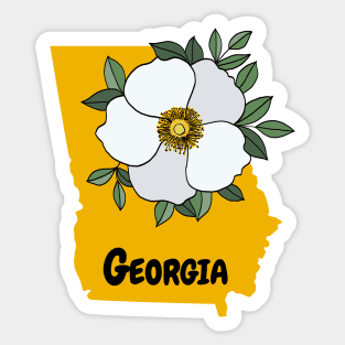 Georgia Cherokee Rose State Flower Sticker